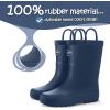 imageK KomForme Kids Rain Boots Waterproof Rubber Matte Boots with Easyon HandlesNavy