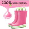 imageK KomForme Kids Rain Boots Waterproof Rubber Matte Boots with Easyon HandlesPink