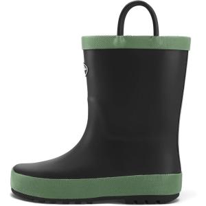 imageK KomForme Kids Rain Boots Waterproof Rubber Matte Boots with Easyon HandlesBlack