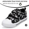 imageK KomForme Toddler Boys ampamp Girls Shoes Kids Canvas Sneakers with Cartoon Dual Hook and LoopsBlack