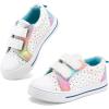 imageK KomForme Toddler Boys ampamp Girls Shoes Kids Canvas Sneakers with Cartoon Dual Hook and LoopsHollow Star