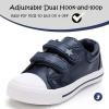 imageK KomForme Toddler Boys ampamp Girls Shoes Kids Canvas Sneakers with Cartoon Dual Hook and LoopsNavy