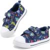 imageK KomForme Toddler Boys ampamp Girls Shoes Kids Canvas Sneakers with Cartoon Dual Hook and LoopsNavy Dinosaur