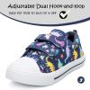 imageK KomForme Toddler Boys ampamp Girls Shoes Kids Canvas Sneakers with Cartoon Dual Hook and LoopsNavy Dinosaur