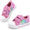 imageK KomForme Toddler Boys ampamp Girls Shoes Kids Canvas Sneakers with Cartoon Dual Hook and LoopsPink Sequin