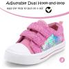 imageK KomForme Toddler Boys ampamp Girls Shoes Kids Canvas Sneakers with Cartoon Dual Hook and LoopsPink Sequin