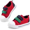 imageK KomForme Toddler Boys ampamp Girls Shoes Kids Canvas Sneakers with Cartoon Dual Hook and LoopsRed