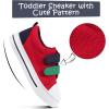 imageK KomForme Toddler Boys ampamp Girls Shoes Kids Canvas Sneakers with Cartoon Dual Hook and LoopsRed