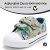 imageK KomForme Toddler Boys ampamp Girls Shoes Kids Canvas Sneakers with Cartoon Dual Hook and LoopsStegosaurus Dinosaur