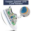 imageK KomForme Toddler Boys ampamp Girls Shoes Kids Canvas Sneakers with Cartoon Dual Hook and LoopsStegosaurus Dinosaur