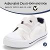 imageK KomForme Toddler Boys ampamp Girls Shoes Kids Canvas Sneakers with Cartoon Dual Hook and LoopsWhite