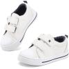 imageK KomForme Toddler Boys ampamp Girls Shoes Kids Canvas Sneakers with Cartoon Dual Hook and LoopsWhite