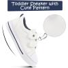 imageK KomForme Toddler Boys ampamp Girls Shoes Kids Canvas Sneakers with Cartoon Dual Hook and LoopsWhite