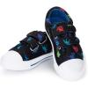 imageK KomForme Toddler Shoes Boys and Girls Canvas Sneakers with Dual Hook and Loops Size 5 Toddler Black Dinosaur