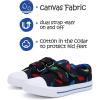 imageK KomForme Toddler Shoes Boys and Girls Canvas Sneakers with Dual Hook and Loops Size 5 Toddler Black Dinosaur