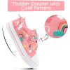 imageK KomForme Toddler Sneakers for Boys and Girls Dual Hook and Loops Sneakers Baby Canvas ShoesA2pink Rainbow