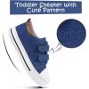 imageK KomForme Toddler Sneakers for Boys and Girls Dual Hook and Loops Sneakers Baby Canvas ShoesBlue Brown