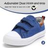imageK KomForme Toddler Sneakers for Boys and Girls Dual Hook and Loops Sneakers Baby Canvas ShoesBlue Brown