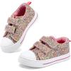 imageK KomForme Toddler Sneakers for Boys and Girls Dual Hook and Loops Sneakers Baby Canvas ShoesColorful Glitter