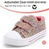 imageK KomForme Toddler Sneakers for Boys and Girls Dual Hook and Loops Sneakers Baby Canvas ShoesColorful Glitter