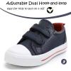 imageK KomForme Toddler Sneakers for Boys and Girls Dual Hook and Loops Sneakers Baby Canvas ShoesDark Blue