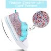 imageK KomForme Toddler Sneakers for Boys and Girls Dual Hook and Loops Sneakers Baby Canvas ShoesGlitter Blue