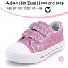 imageK KomForme Toddler Sneakers for Boys and Girls Dual Hook and Loops Sneakers Baby Canvas ShoesPink Glitter