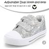imageK KomForme Toddler Sneakers for Boys and Girls Dual Hook and Loops Sneakers Baby Canvas ShoesSliver Glitter