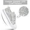 imageK KomForme Toddler Sneakers for Boys and Girls Dual Hook and Loops Sneakers Baby Canvas ShoesSliver Glitter