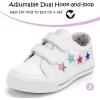 imageK KomForme Toddler Sneakers for Boys and Girls Dual Hook and Loops Sneakers Baby Canvas ShoesWhite New