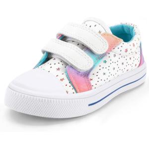 imageK KomForme Toddler Boys ampamp Girls Shoes Kids Canvas Sneakers with Cartoon Dual Hook and LoopsHollow Star