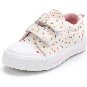 imageK KomForme Toddler Sneakers for Boys and Girls Dual Hook and Loops Sneakers Baby Canvas ShoesColorful