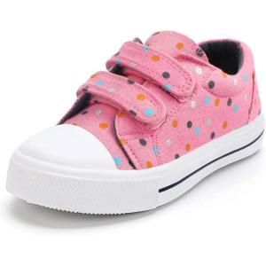 imageK KomForme Toddler Sneakers for Boys and Girls Dual Hook and Loops Sneakers Baby Canvas ShoesPink