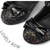 imageK KomForme Girls Dress Shoes Mary Jane Glitter 15 in Low Heel Wedding Party Princess Shoes for ToddlerLittleBig KidsBlack