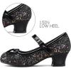 imageK KomForme Girls Dress Shoes Mary Jane Glitter 15 in Low Heel Wedding Party Princess Shoes for ToddlerLittleBig KidsBlack