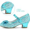 imageK KomForme Girls Dress Shoes Mary Jane Glitter 15 in Low Heel Wedding Party Princess Shoes for ToddlerLittleBig KidsBlue