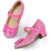 imageK KomForme Girls Dress Shoes Mary Jane Glitter 15 in Low Heel Wedding Party Princess Shoes for ToddlerLittleBig KidsCandy Pink