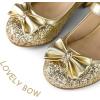 imageK KomForme Girls Dress Shoes Mary Jane Glitter 15 in Low Heel Wedding Party Princess Shoes for ToddlerLittleBig KidsGold