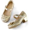 imageK KomForme Girls Dress Shoes Mary Jane Glitter 15 in Low Heel Wedding Party Princess Shoes for ToddlerLittleBig KidsGold