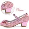 imageK KomForme Girls Dress Shoes Mary Jane Glitter 15 in Low Heel Wedding Party Princess Shoes for ToddlerLittleBig KidsPink