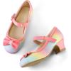 imageK KomForme Girls Dress Shoes Mary Jane Glitter 15 in Low Heel Wedding Party Princess Shoes for ToddlerLittleBig KidsRainbow