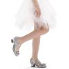 imageK KomForme Girls Dress Shoes Mary Jane Glitter 15 in Low Heel Wedding Party Princess Shoes for ToddlerLittleBig KidsSilver