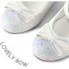 imageK KomForme Girls Dress Shoes Mary Jane Glitter 15 in Low Heel Wedding Party Princess Shoes for ToddlerLittleBig KidsWhite