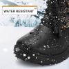 imageK KomForme Girls Glitter Snow Boots Kids Bungee Lacing Warm Faux FurLined AntiSlip Outdoor Winter Shoes ToddlerLittle KidBig KidBlack