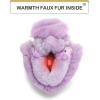 imageK KomForme Girls Glitter Snow Boots Kids Bungee Lacing Warm Faux FurLined AntiSlip Outdoor Winter Shoes ToddlerLittle KidBig KidPastel Purple