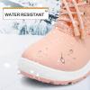 imageK KomForme Girls Glitter Snow Boots Kids Bungee Lacing Warm Faux FurLined AntiSlip Outdoor Winter Shoes ToddlerLittle KidBig KidPink