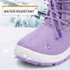 imageK KomForme Girls Glitter Snow Boots Kids Bungee Lacing Warm Faux FurLined AntiSlip Outdoor Winter Shoes ToddlerLittle KidBig KidPurple