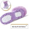 imageK KomForme Girls Glitter Snow Boots Kids Bungee Lacing Warm Faux FurLined AntiSlip Outdoor Winter Shoes ToddlerLittle KidBig KidPurple