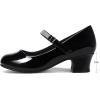 imageK KomForme Mary Jane Shoes with Low Heel Rhinestones Princess Flats Dress Pump Shoes for Little KidBig KidBlack