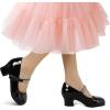 imageK KomForme Mary Jane Shoes with Low Heel Rhinestones Princess Flats Dress Pump Shoes for Little KidBig KidBlack